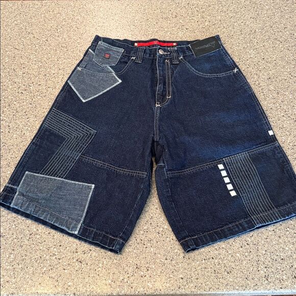 VOKAL By Nelly Y2K Baggy Hip Hop Denim Patchwork Jorts - Picture 4 of 13